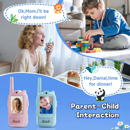 🎥2 Pack Enhanced Kids’ Video Walkie Talkies – Ready to Use, No WiFi Needed
