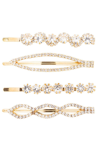 Crystal Bobby Pins, 4-Pack